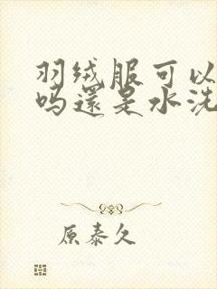 羽绒服可以干洗吗还是水洗