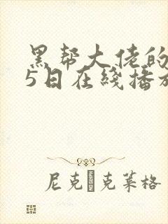 黑帮大佬的365日在线播放