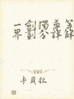 一剑独尊等级境界划分详解封面