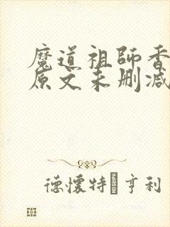 魔道祖师香炉篇原文未删减