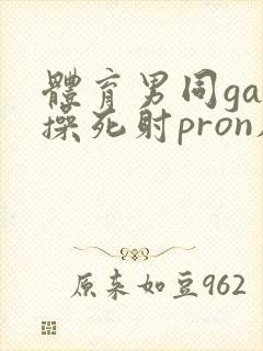 体育男同gay操死射pron肌肉