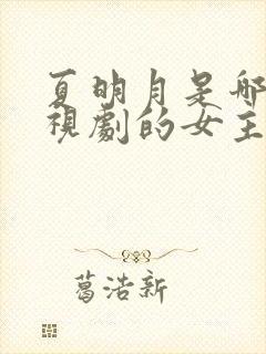 夏明月是哪部电视剧的女主角封面