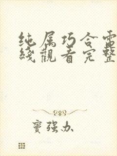 纯属巧合电影在线观看完整版高清