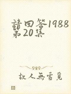 请回答1988第20集封面