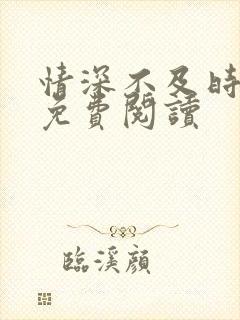 情深不及时光晚免费阅读