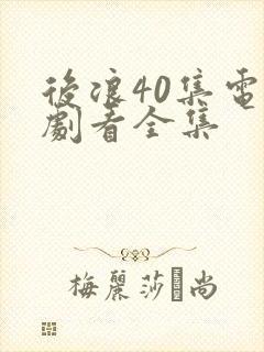 后浪40集电视剧看全集