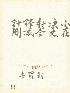 针锋对决小说无删减全文在线阅读