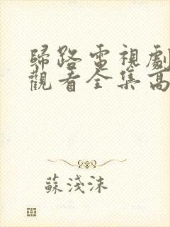 归路电视剧在线观看全集高清免费播放封面