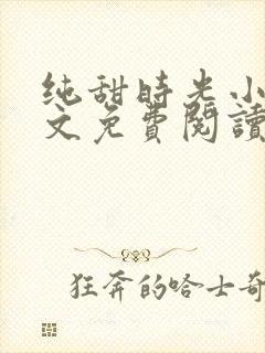 纯甜时光小说全文免费阅读封面