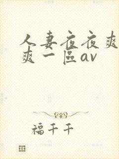人妻夜夜爽天天爽一区av