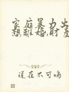 家庭暴力出轨,想离婚,财产怎么分割