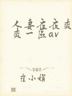 人妻夜夜爽天天爽一区av