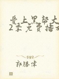 爱上黑帮大佬第2季免费播放全集在线观看
