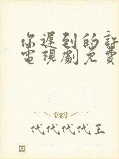 你迟到的许多年电视剧免费观看