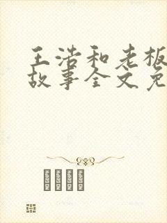 王浩和老板娘的故事全文免费阅读