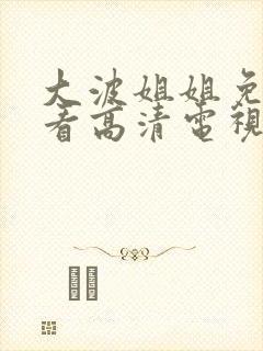 大波姐姐免费观看高清电视剧日剧