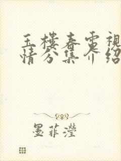 玉楼春电视剧剧情分集介绍封面