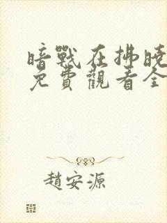 暗战在拂晓之前免费观看全集完整版