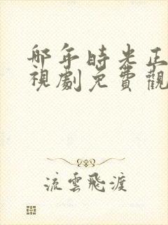 哪年时光正好电视剧免费观看