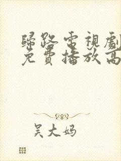 归路电视剧全集免费播放高清封面