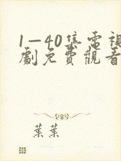 1—40集电视剧免费观看大
