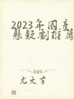 2023年国产悬疑剧推荐