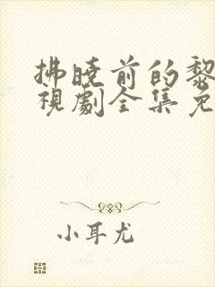 拂晓前的黎明电视剧全集免费