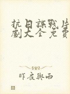 抗日谍战片电视剧大全免费观看封面