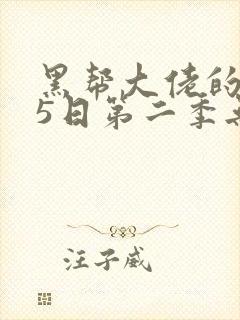 黑帮大佬的365日第二季无删减