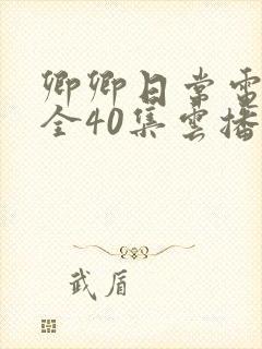 卿卿日常电视剧全40集云播放