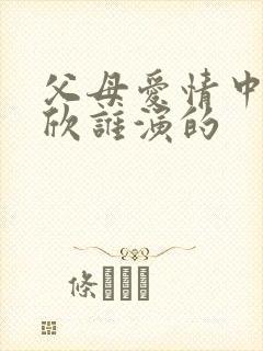 父母爱情中的安欣谁演的封面
