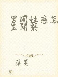 男同性恋怎么发生关系封面