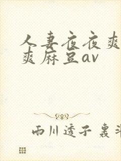 人妻夜夜爽天天爽麻豆av