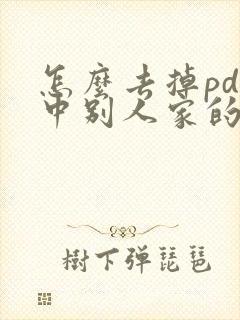怎么去掉pdf中别人家的文字