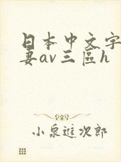 日本中文字幕人妻av三区h