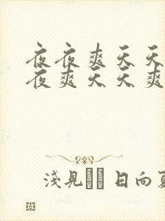 夜夜爽天天爽夜夜爽天天爽夜夜爽