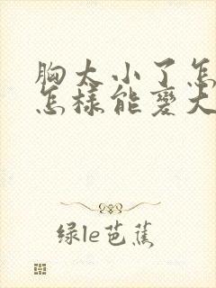 胸太小了怎么办怎样能变大啊封面
